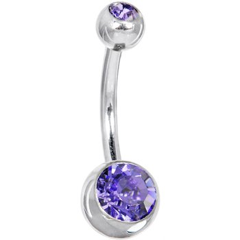 Swarovski Tanzanite DOUBLE GEM Belly Ring