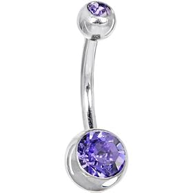 Swarovski Tanzanite DOUBLE GEM Belly Ring