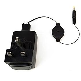 ULTIMATEADDONS UK 3 Pin USB Mains Charger Plug for Sony Reader PRS-300 including retractable USB Cable