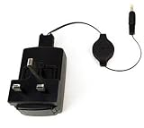 ULTIMATEADDONS UK 3 Pin USB Mains Charger Plug for Sony Reader PRS-300 including retractable USB Cable
