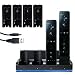Invero Noire Quad Quatre Station Chargeur + 4 batteries compatible avec Nintendo Wii (MotionPlus or Non Motion)