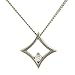 Round Diamond Shape Pendant on 18 Curb Chain .04cttw