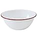Crow Canyon Home Enamelware Cereal Bowl, 20 ounce, Vintage White/Red (Single)
