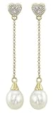 14K Yellow Gold Pearl and Diamond Earrings