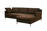Baxton Studio Palmyra Brown Twill Fabric Modern Sectional Sofa