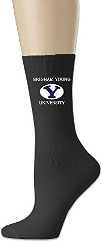 Brigham Young University Logo Crew Socks Black