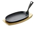 NEW Viners Cookware 27cm Serving Cast Iron Sizzle Pan [without ridges]