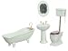 Dollhouse Miniature 4 Piece Bathroom Set in White