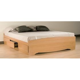 Queen Platform Storage Bed with 6 Drawers By Prepac Furniture