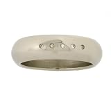 Stainless Steel Ring Band Classic Rounded CZ Diamonds Polish Finish (6mm) Width by Bucasi