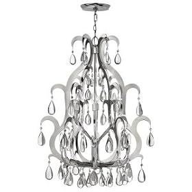Xanadu Small Candle Chandelier in Polished Stainless Steel by Fredrick Ramond