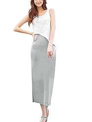 Cotton/Polyester/Knit Scoop Neck Sleeveless  Dress