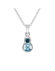 Sterling Silver Gemstone Bezel Set Pendant Necklace, 18"