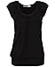 Bepei Women Hip Length V Neck Top Solid Short Sleeve T Shirt Tunic Blouse