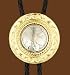 Buffalo Head Coin with Gold Rim Bolo Tie, made in USA d