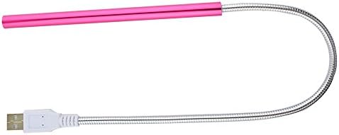 Coolbest Mini Flexible Gooseneck USB LED Stick Computer Laptop Reading Light Lamp Portable Stepless Dimmable Touch Lamp for Laptop Computer White Light (Pink)