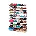 50 Pair Stacking Metal and Plastic Shoe Rack (White) (56.5 H x 35 W x 10D)