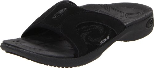 SOLE Women's Sports Slide,Raven,8 B (M) US