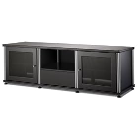Salamander Synergy 236 A/V Cabinet w/ Two Doors & Media Drawer (Black/Silver)