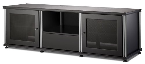 Salamander Synergy 236 AV Cabinet w Two Doors  Media Drawer BlackSilver
