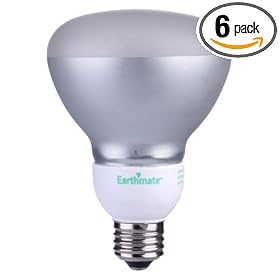 Earthmate EP085250 8-Watt, Dimmable BR30 2700K Bulb, 6 Pack by Earthmate