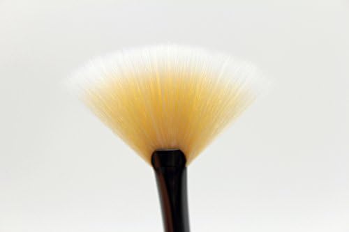 EIEGANT BEAUTY Fan Makeup brush, Highlighting, Micro Crystal Fibers, Grey Color Painted Handle with Shimmering Powder