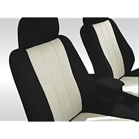 CUSTOM Mazda Tribute Seat Covers - FRONT FULL SET: Low Back Buckets w/ Adjustable Headrests (2001-2008) - Neo-Supreme Black w/ Silver - Made in the USA