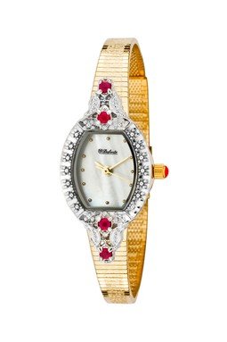 Dufonte Lucien Piccard Goldtone Genuine Ruby Watch