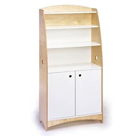Bebe Cabinet with Shelves- White/ Natural by Bebe