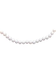 14K Gold 6mm White Cultured Round Pearl Strand 24"