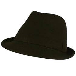 Men's Winter Classic Wool Solid Fedora Trilby Gangster Mob Cap Hat Black S/M