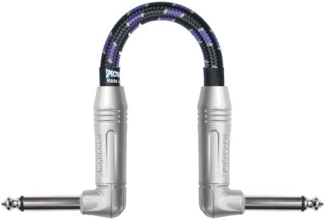 Spectraflex Braided Series Pedal Cable, Dual Right Angle Plugs, 6 Inch, Violet