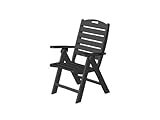 Recycled Plastic Nautical Highback Chair by Polywood Frame Color: Black