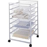 Home Basix Storage Cart, 7 Drawer White
