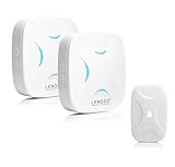 LENDOO　ワイヤレスチャイム/ドアホンドアベル 呼び鈴 呼び出し玄関チャイムセット 店舗用介護用 カラオケ用 呼鈴 来客に対応(呼出音楽52曲選択可, 受信距離300M、LEDライトが光る) (A