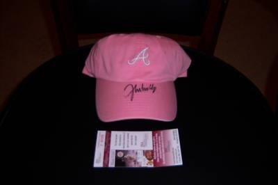 John Smoltz Braves,hof Jsa/coa Signed Pink Hat - Autographed MLB Helmets and Hats