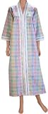 Pastel Madras Zip-Front Bathrobe