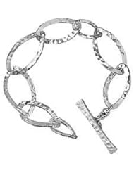 Thistle & Bee Sterling Silver Hammered Toggle Bracelet