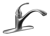 KOHLER 10411-G Forte Single-Control Kitchen Faucet with Escutcheon and Lever Handle, Brushed Chrome