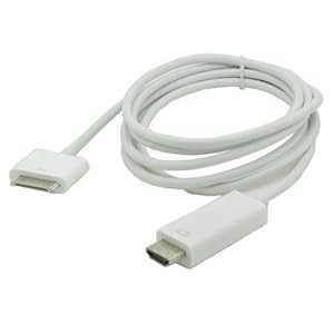 Kamay's 10ft(1.8meter) Dock to HDTV HDMI Digital AV Adapter Cable for iPad 1 2 3 iPhone 4G 4S iPod touch 4G (1080P)