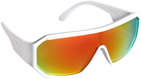 Rasslor White Frame Orange Shield 140mm Sunglasses