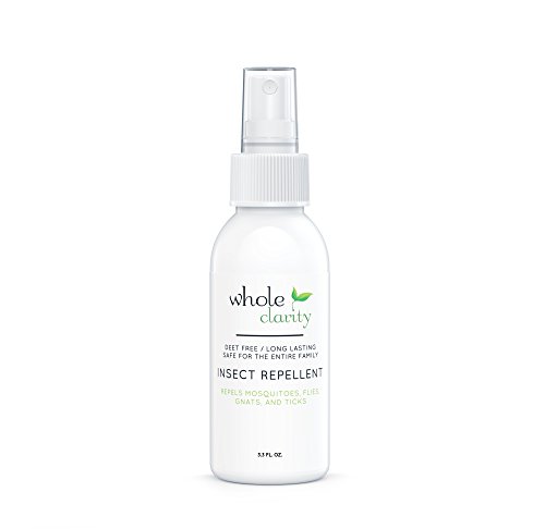 Natural Insect Repellent DEET-Free, Oil of Lemon Eucalyptus, Sprays Upside Down, Long Lasting for Outdoors, and Kid Safe, Non Greasy Bug Spray that Smells Great - By Whole Clarity 3.3 oz