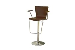 Baxton Studio Elisabetta Bar Stool, Dark Brown