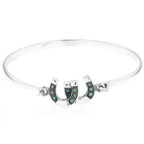 Sterling Silver Turquoise Horseshoe Bangle Bracelet