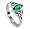 Sterling Silver Marquise Shaped 10 x 20mm Emerald Cubic Zirconia with Celtic Endless Knot Design Polished Finished 3mm Band Ring Size 4