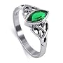 .925 Silver Celtic knot Band Emerald Cubic Zirconia Marquise Ring Size 4 to 9