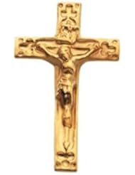 Crucifix Lapel Pin in 14k Yellow Gold