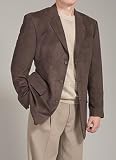 Martina Franca Brown Micro-Suede 3-Button Sport Coat