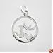 Round Sterling Silver Cut Out Om Symbol Pendant or Charm, #9216