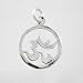 Round Sterling Silver Cut Out Om Symbol Pendant or Charm, #9216